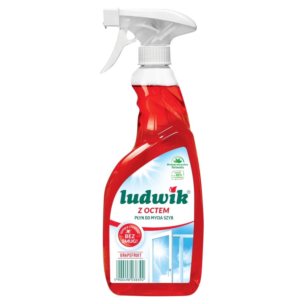LUDWIK Płyn do mycia szyb i glazury z octem Grapefruitowy 600 ml