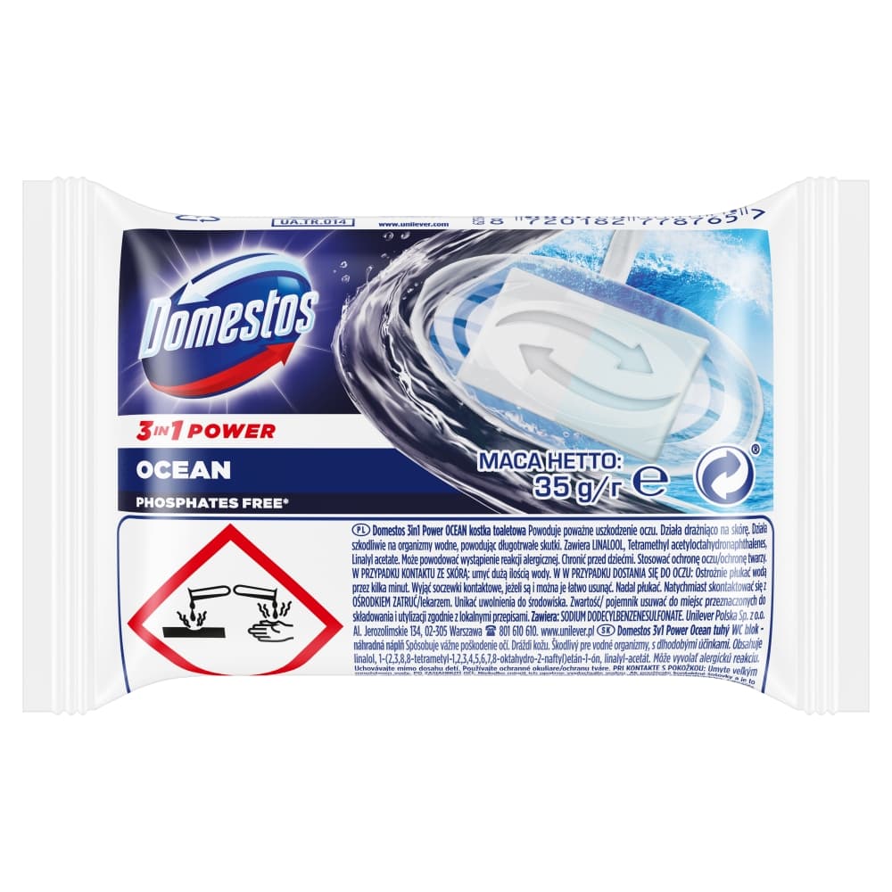 DOMESTOS Kostka toaletowa 3 w 1 Ocean 35 g