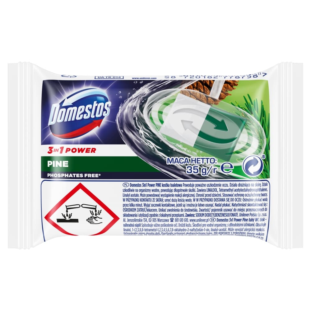 DOMESTOS Kostka toaletowa 3 w 1 Pine 35 g