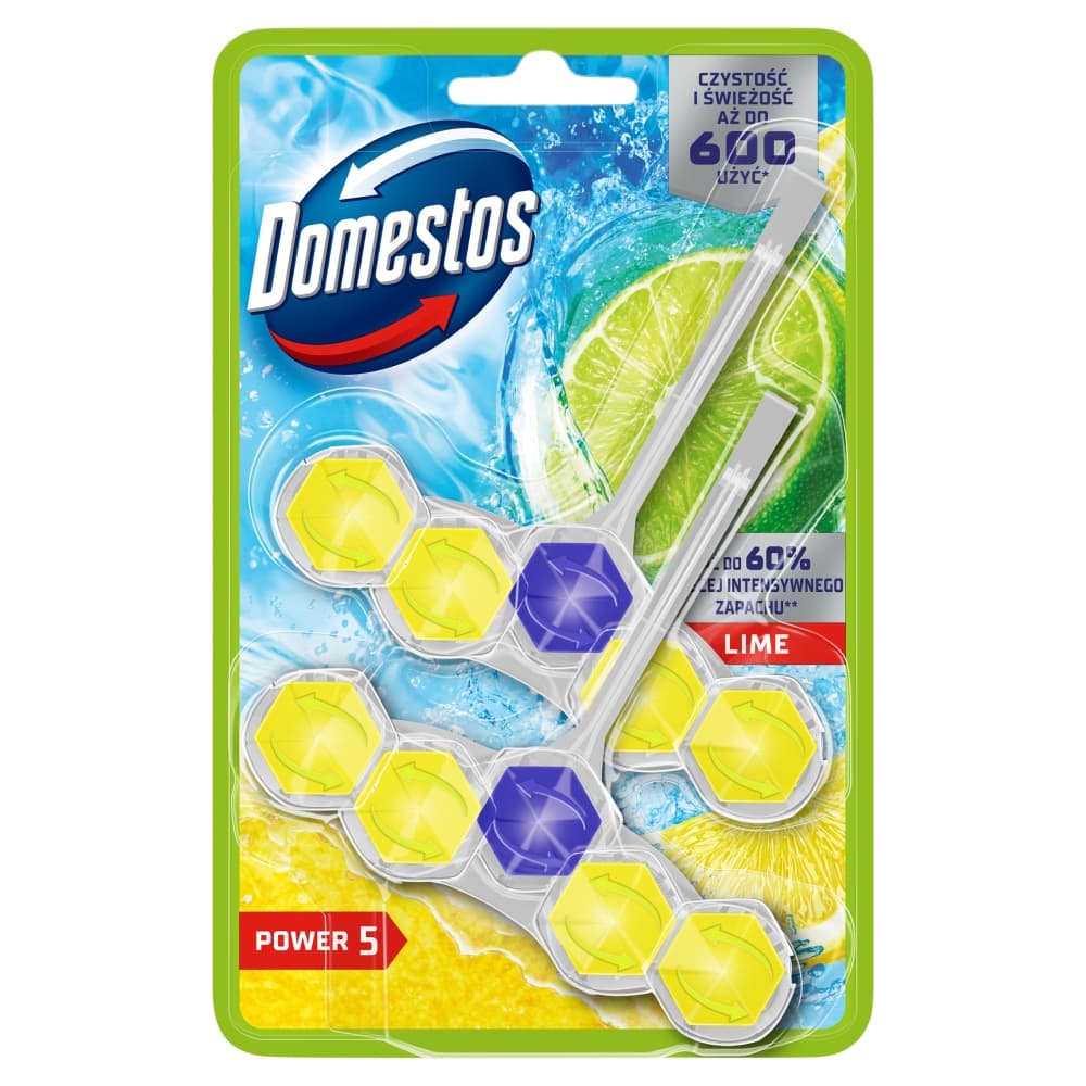 DOMESTOS POWER 5 Kostka toaletowa Lime 2 x 50 g