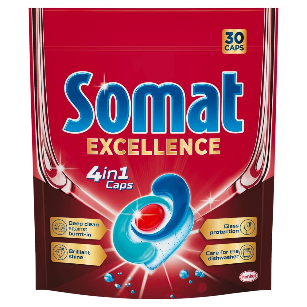 SOMAT Kapsułki do mycia naczyń w zmywarkach Excellence 4 in 1 Caps 30 szt.