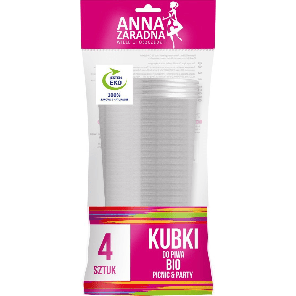 ANNA ZARADNA PICNIC & PARTY Kubki do piwa BIO 4 szt.