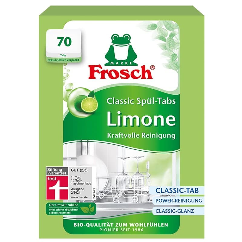Frosch Limonkowe tabletki do zmywarek, 70 szt.