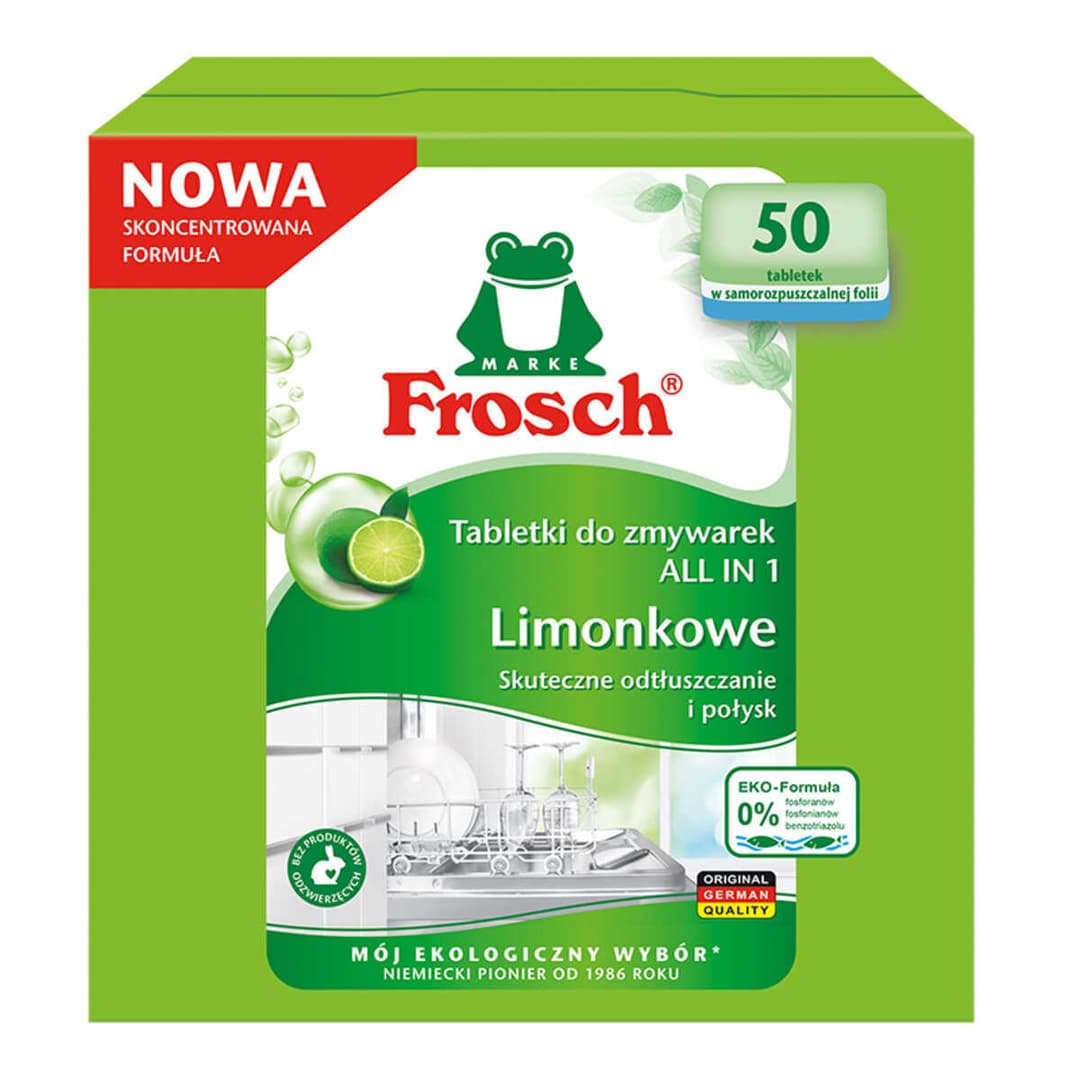 FROSCH Tabletki do zmywarki All in 1 Limonkowe 50 szt.