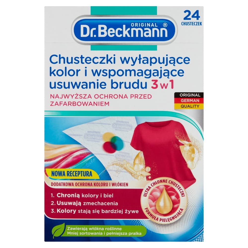 DR. BECKMANN Chusteczki wyłapujące kolor i wspomagające usuwanie brudu 24 szt.