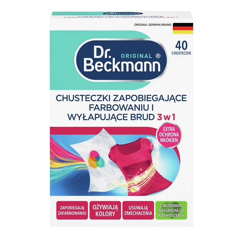 DR. BECKMANN Chusteczki wyłapujące kolor i wspomagające usuwanie brudu 40 szt.