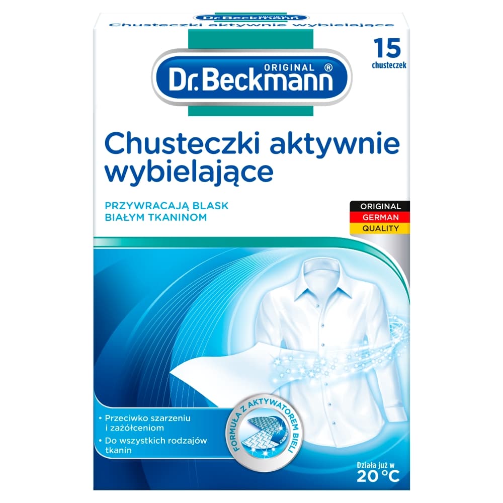 DR. BECKMANN Chusteczki aktywnie wybielające 15 szt.