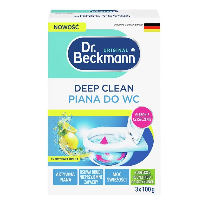 DR. BECKMANN Piana do czyszczenia WC Cytrynowy 3x100 g