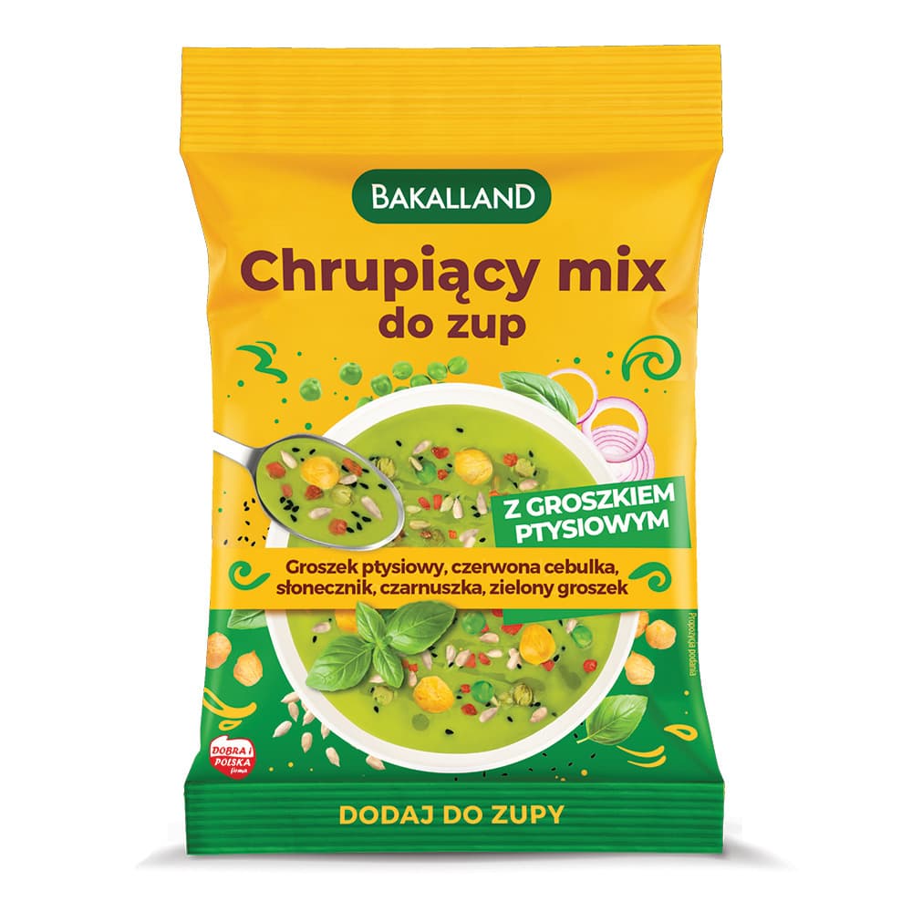 BAKALLAND Chrupiący Mix do zup z groszkiem ptysiowym 75 g