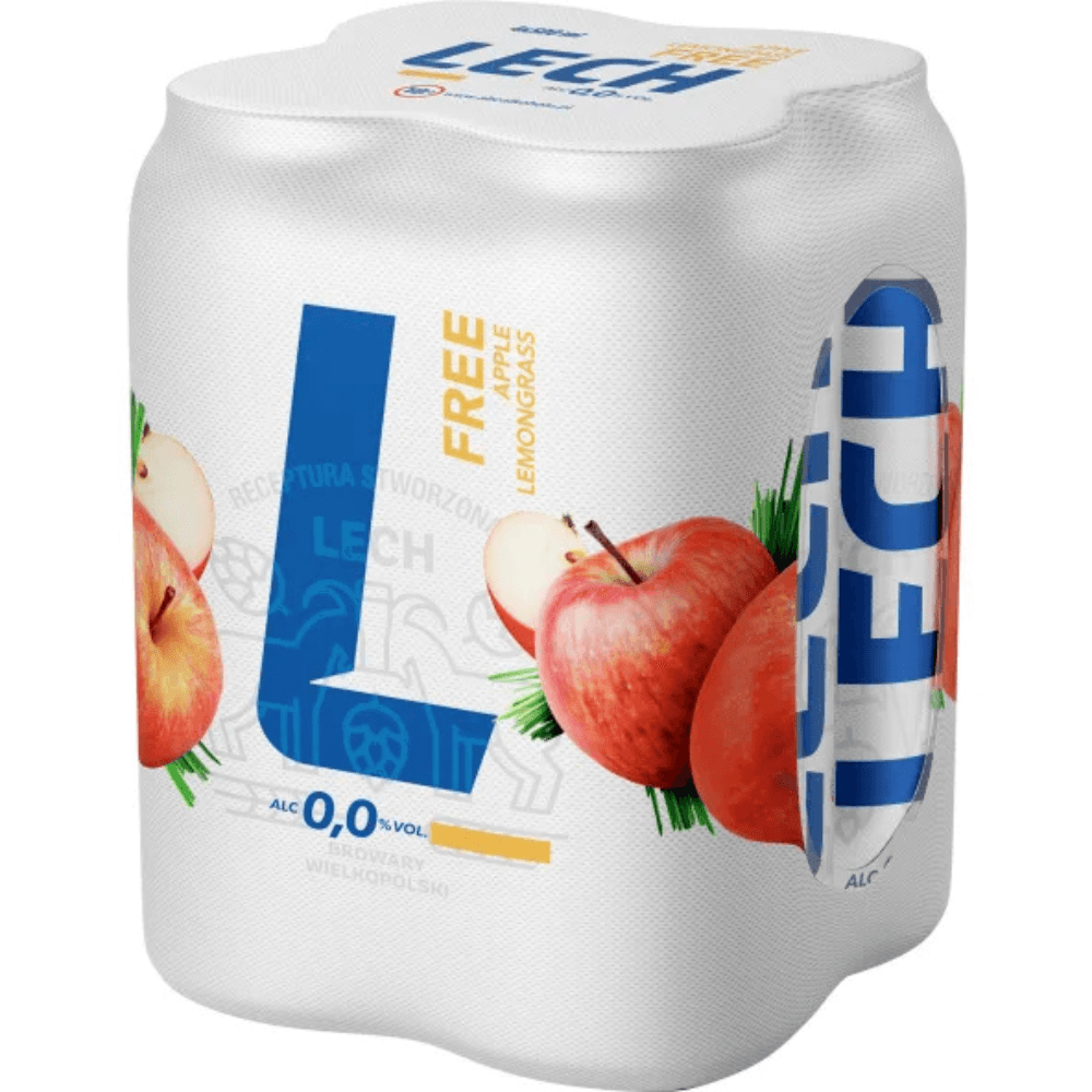 LECH FREE Piwo jabłko i trawa cytrynowa bezalkoholowe 4x500 ml 2000 ml