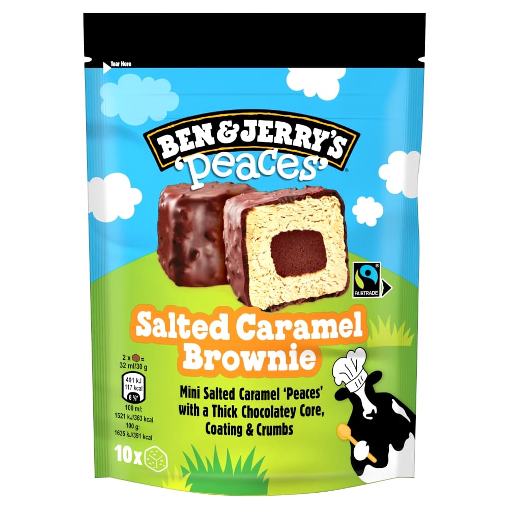 BEN&JERRY'S PEACES Lody o smaku solonego karmelu z polewą czekoladową Salted Caramel Brownie 160 ml