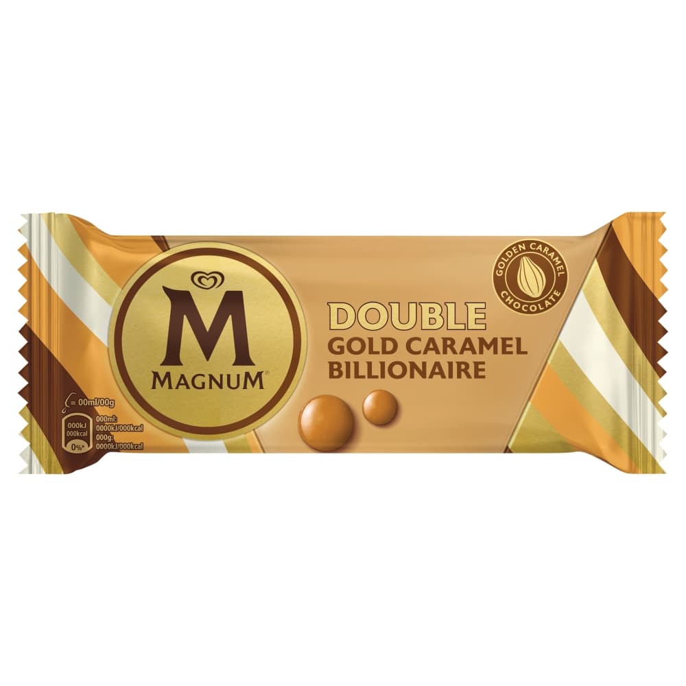 MAGNUM Lody o smaku karmelowym w polewie Double Gold Caramel Billionaire na patyku 85 ml