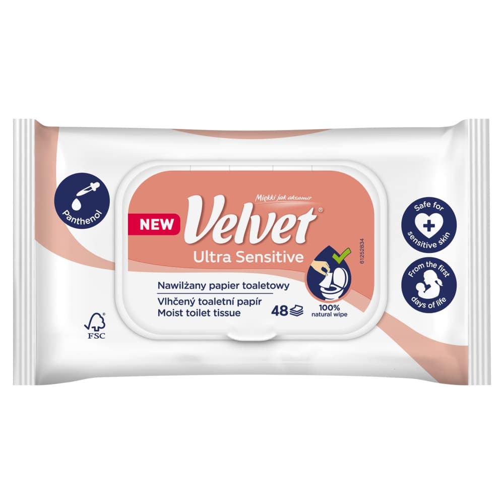 VELVET Nawilżany papier toaletowy Ultra Sensitive 48 szt.