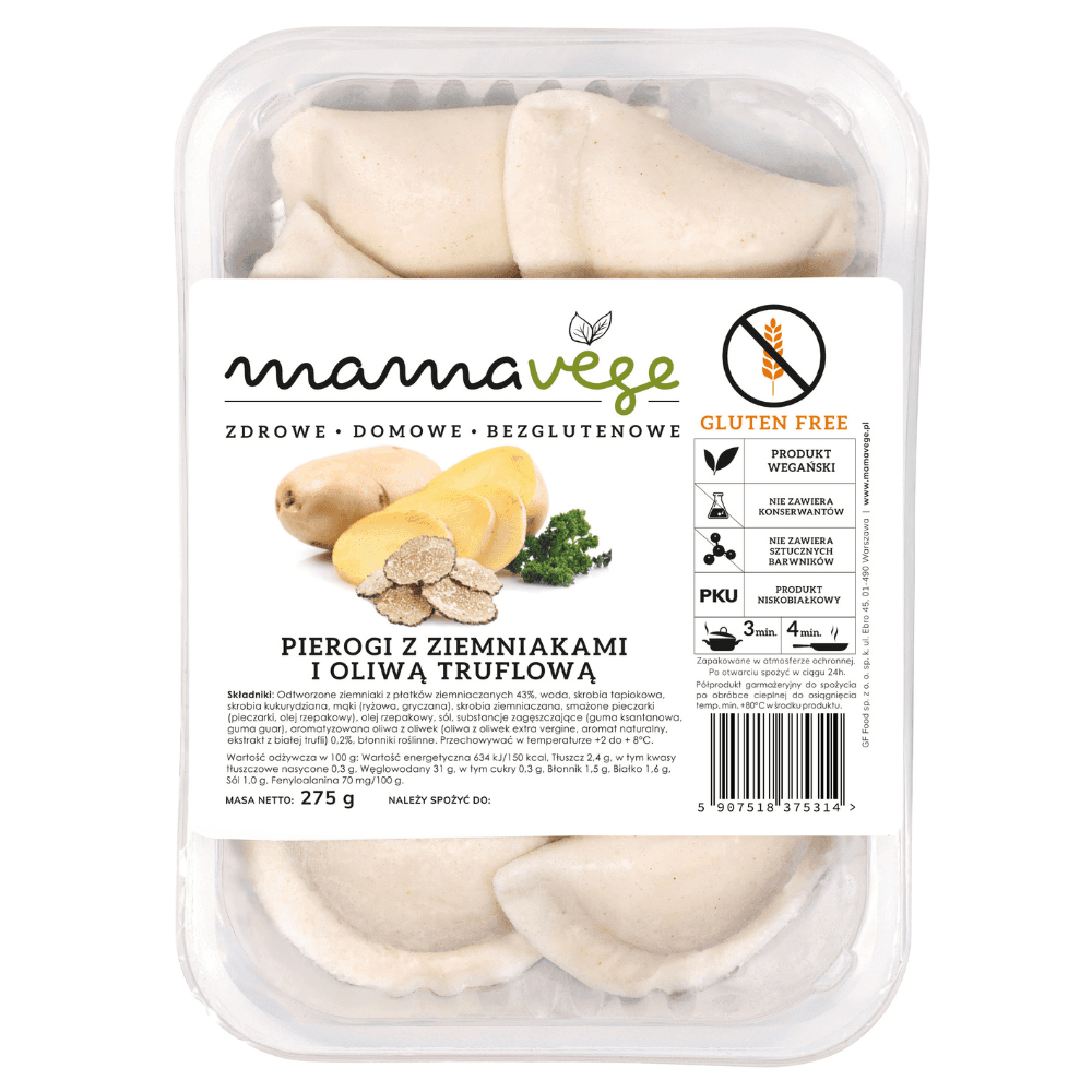 MAMAVEGE Pierogi z ziemniakami i oliwą truflową bezglutenowe 275 g