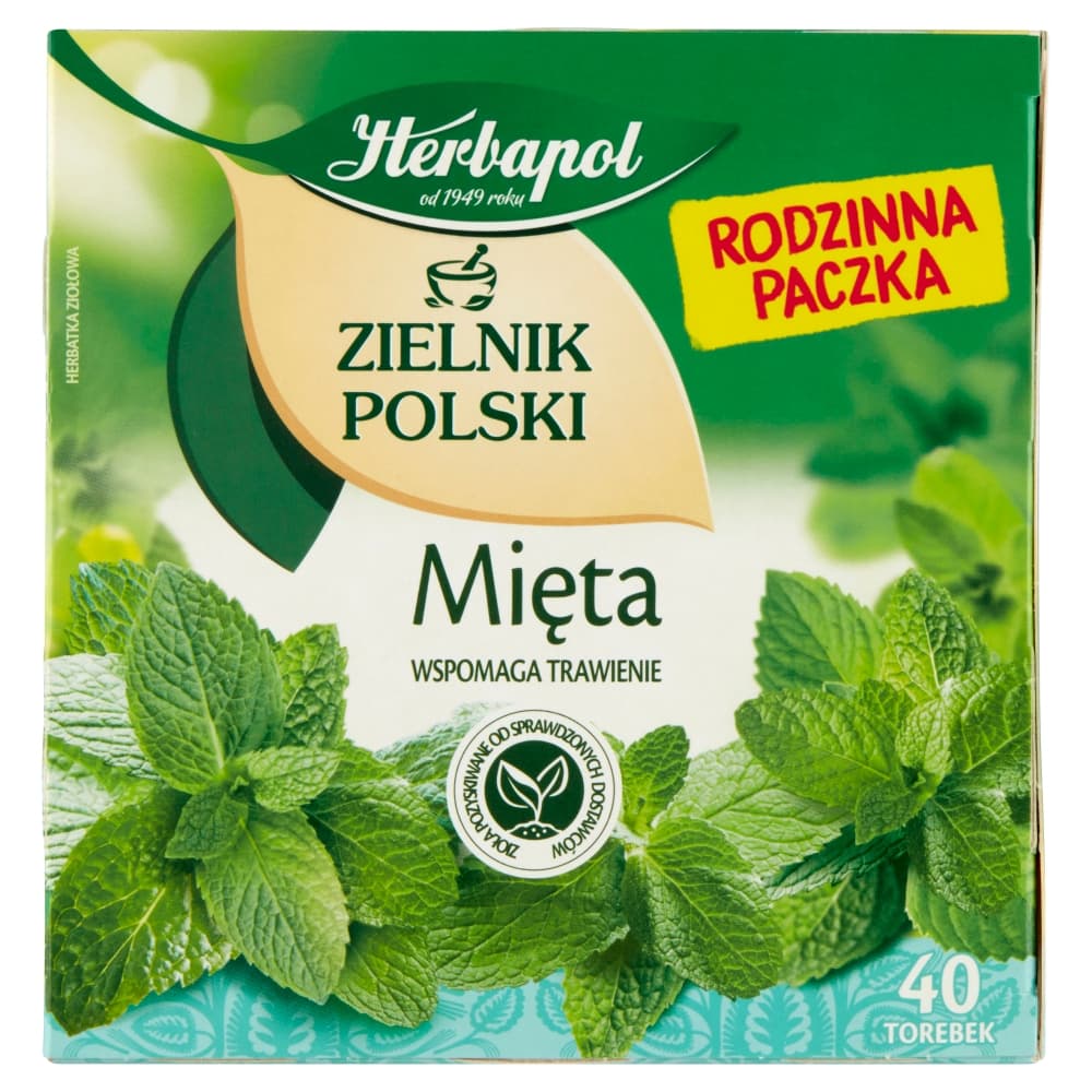 HERBAPOL ZIELNIK POLSKI Herbata ziołowa w torebkach mięta (40x2 g) 80 g