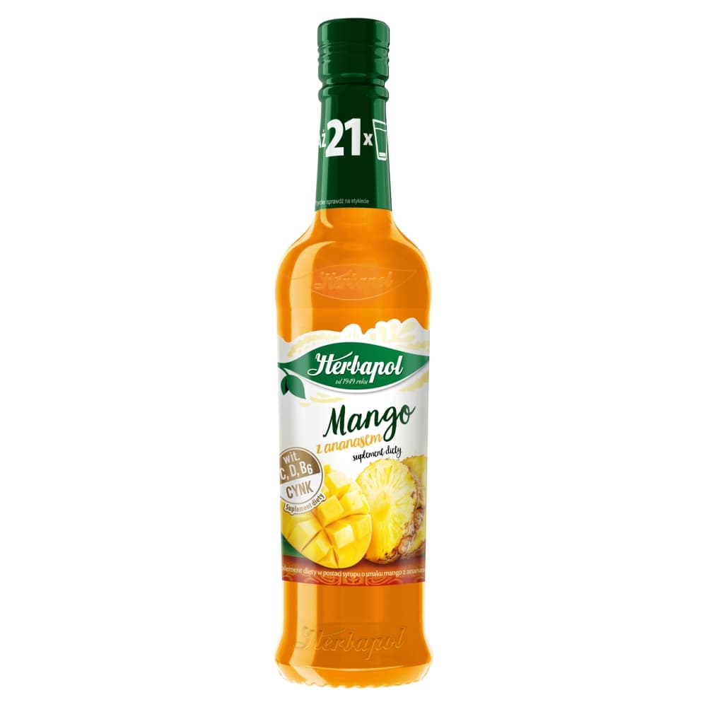 HERBAPOL Syrop o smaku mango z ananasem 420 ml