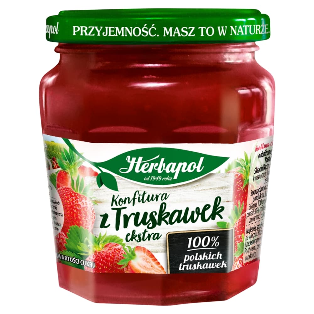 HERBAPOL Konfitura truskawkowa niskosłodzona 240 g