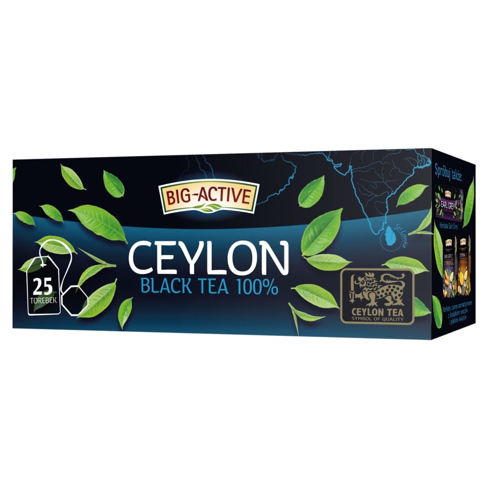 BIG-ACTIVE Herbata czarna w torebkach Ceylon (25x1,5 g) 37,5 g