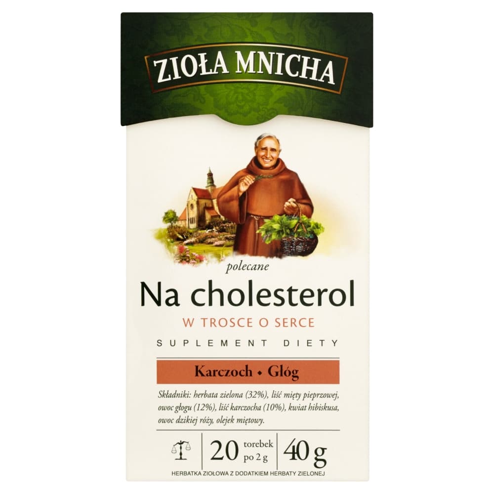 HERBAPOL ZIOŁA MNICHA Herbata ziołowa w torebkach na cholesterol (20x2 g) 40 g