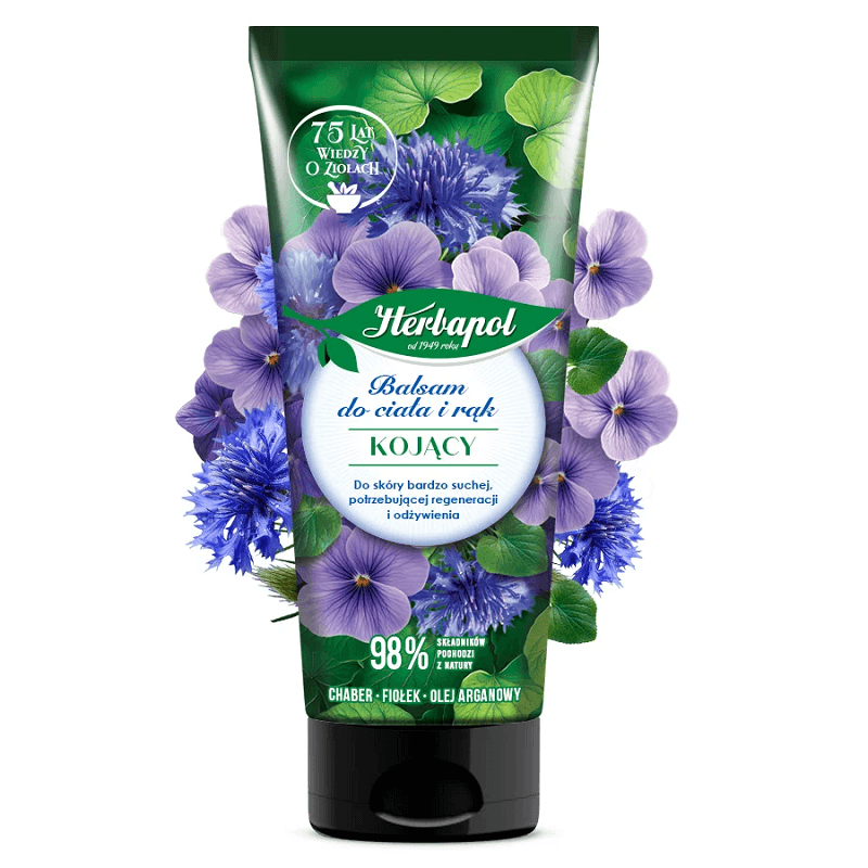 KOSMETYKI HERBAPOL Balsam do ciała i rąk chaber fiołek olej arganowy 200 ml