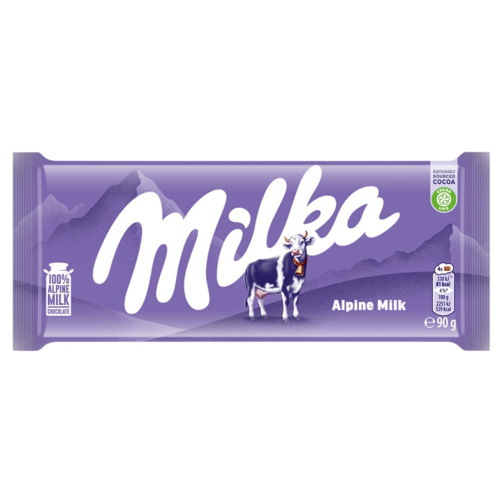MILKA Czekolada mleczna z mleka alpejskiego 90 g