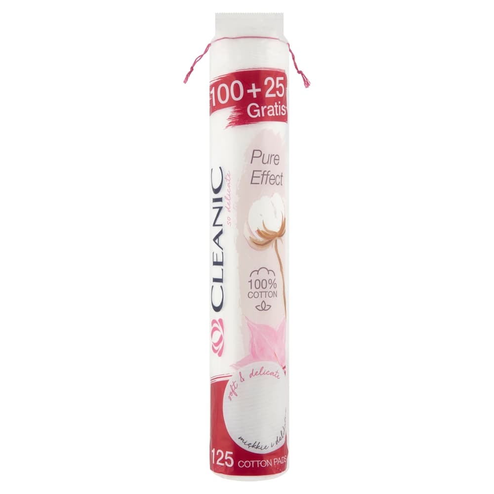 CLEANIC PURE EFFECT Płatki kosmetyczne okrągłe 125 szt.