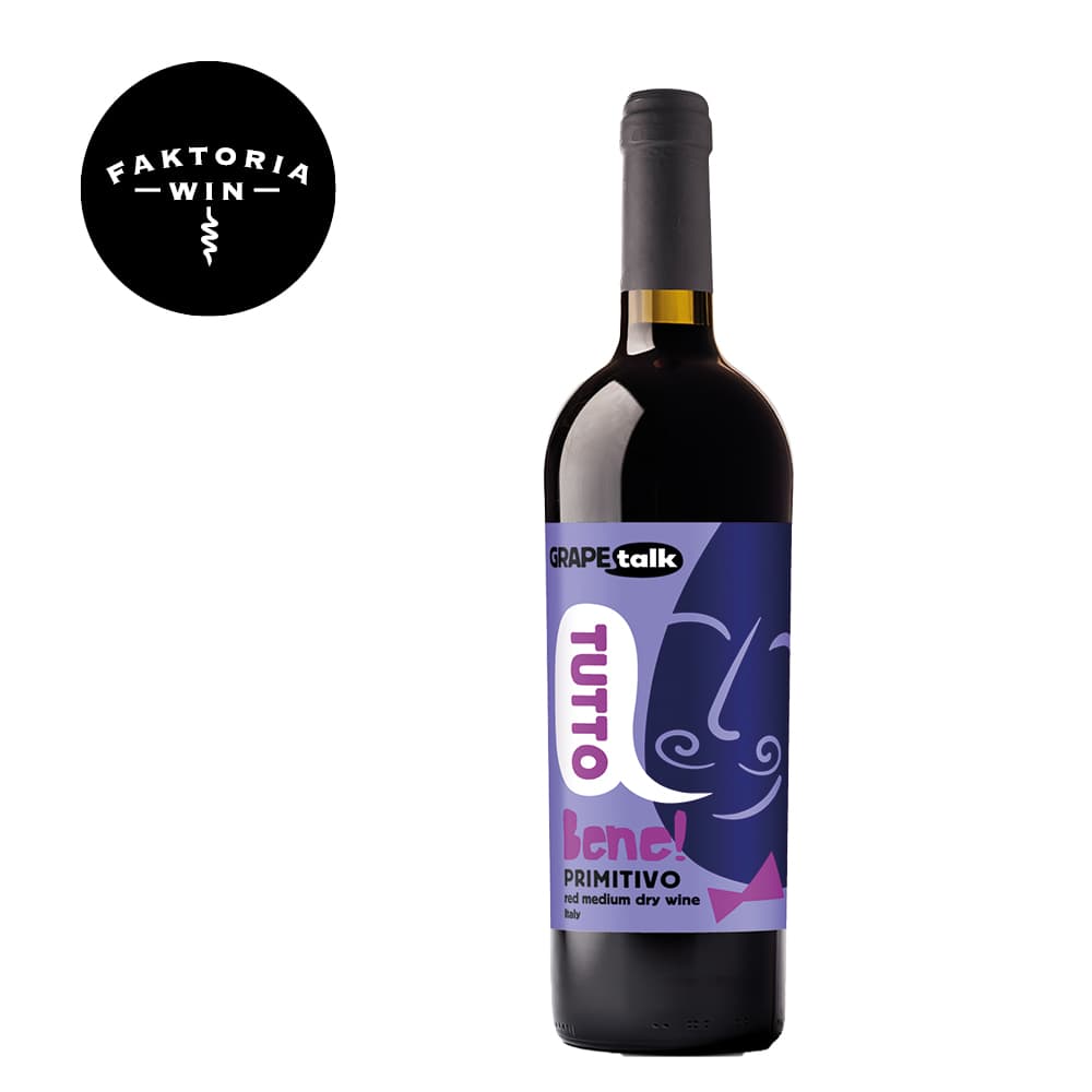 GRAPE TALK Wino Primitivo czerwone półwytrawne 750 ml