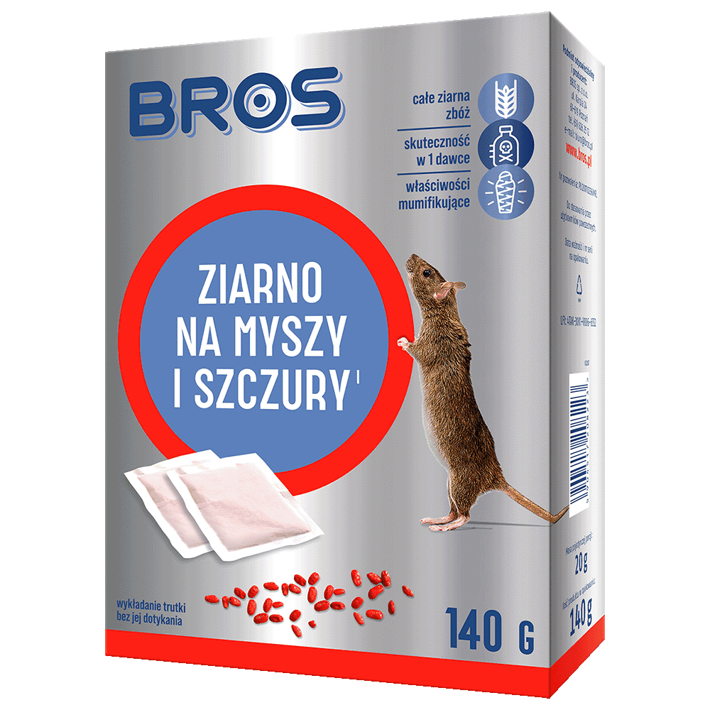 BROS Ziarno na myszy i szczury 140 g