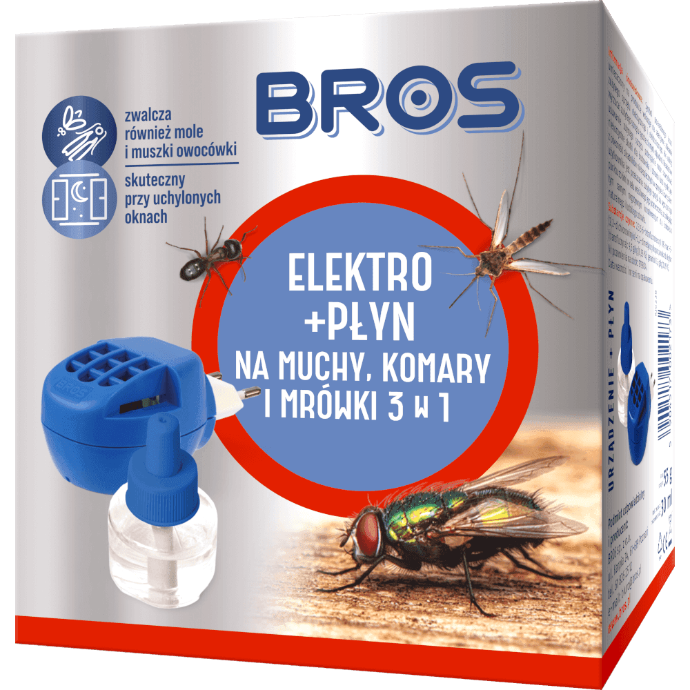 BROS Elektro + płyn na muchy komary i mrówki 30 ml