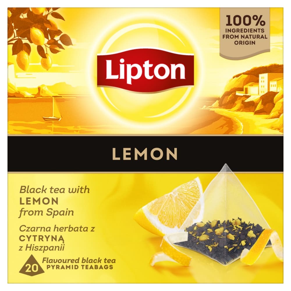 LIPTON Herbata czarna z cytryną 20 szt. 34 g