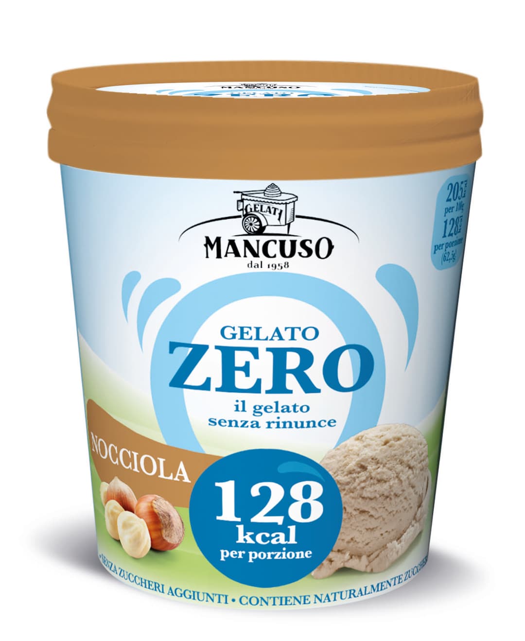 MANCUSO Lody orzechowe bez cukru w kubku 400 ml
