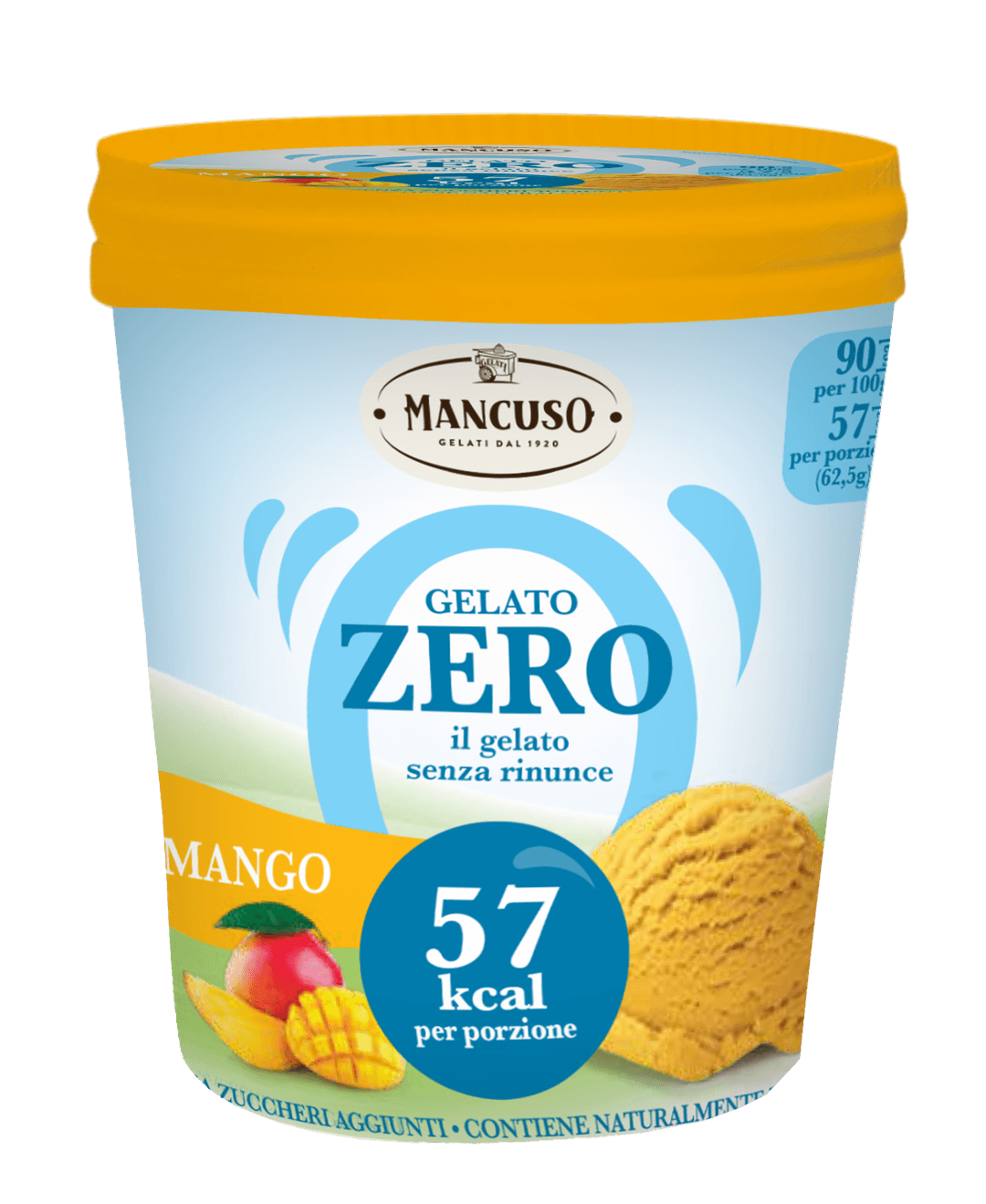 MANCUSO Sorbet o smaku mango bez cukru w kubku 400 ml