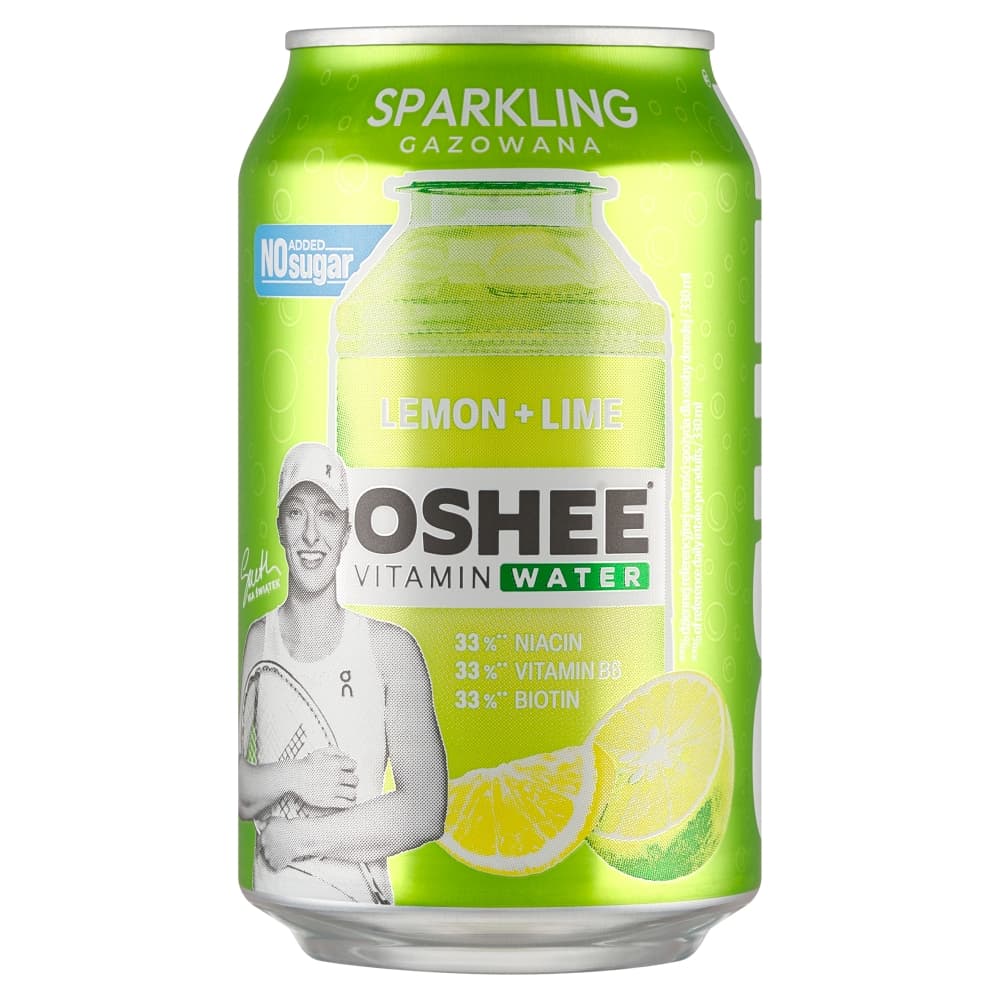 OSHEE VITAMIN WATER Napój gazowany o smaku cytrynowo-limonkowym bez cukru 330 ml