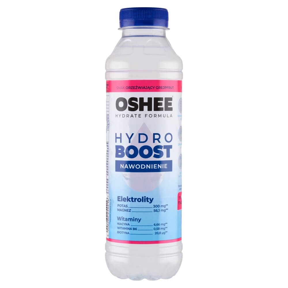 OSHEE HYDROBOOST Napój izotoniczny niegazowany o smaku grejpfrutowym 555 ml
