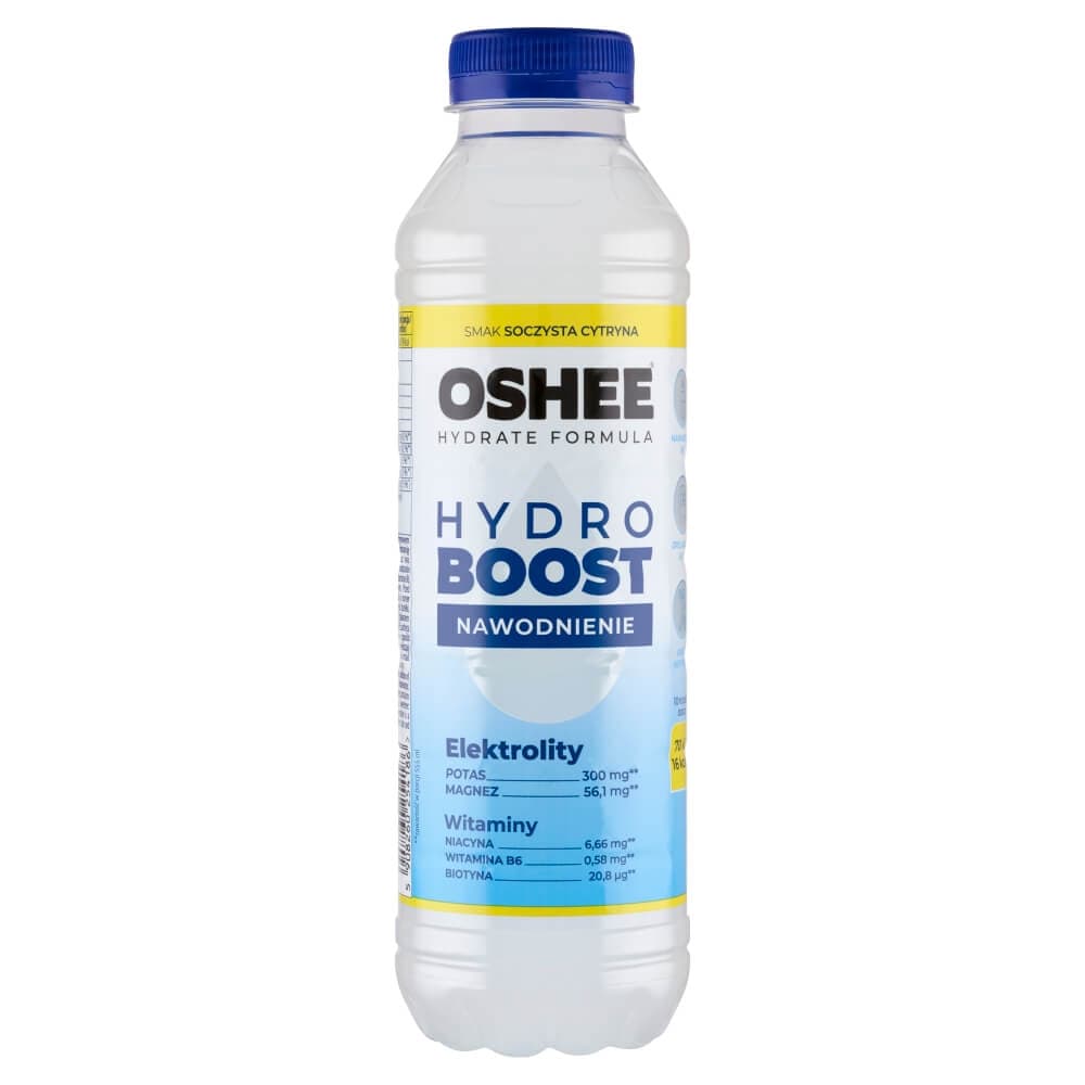 OSHEE HYDROBOOST Napój izotoniczny niegazowany o smaku cytrynowym 555 ml