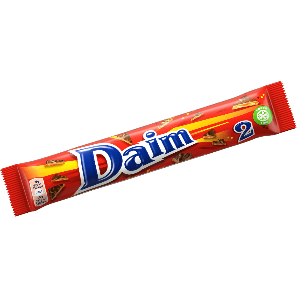 DAIM Baton z karmelem migdałowym w czekoladzie mlecznej 2 szt. 56 g