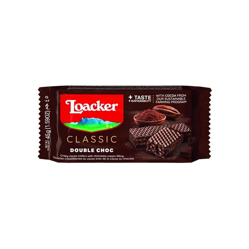 LOACKER Wafelki podwójnie czekoladowe 45 g