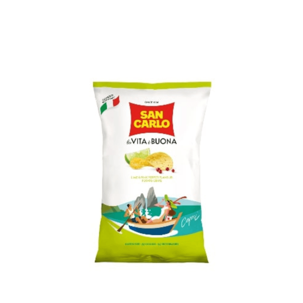 SAN CARLO Chipsy z limonką i różowym pieprzem 150 g