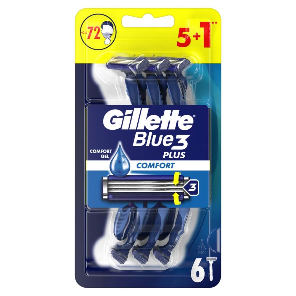 GILLETTE BLUE 3 PLUS COMFORT Maszynka jednorazowa do golenia dla mężczyzn 6 szt.