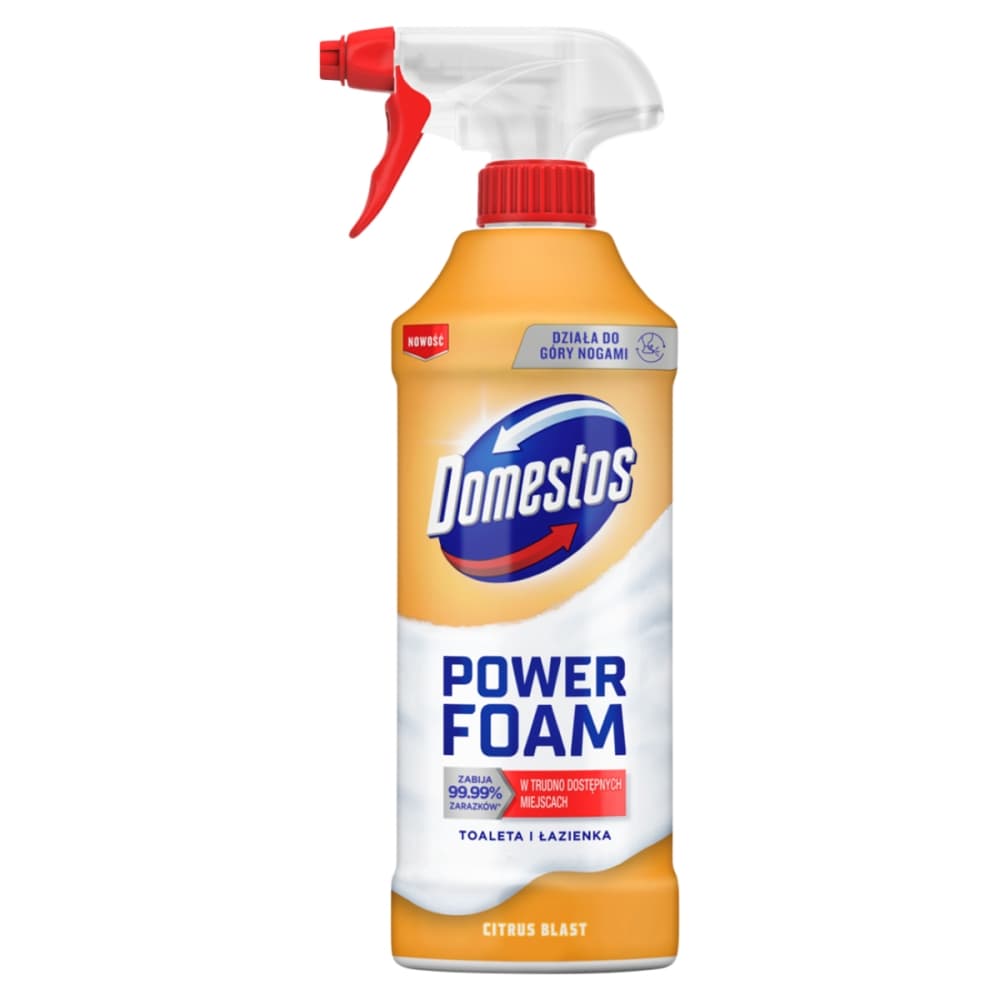 DOMESTOS POWER FOAM Płyn do toalety i łazienki Citrus Blast 435 ml