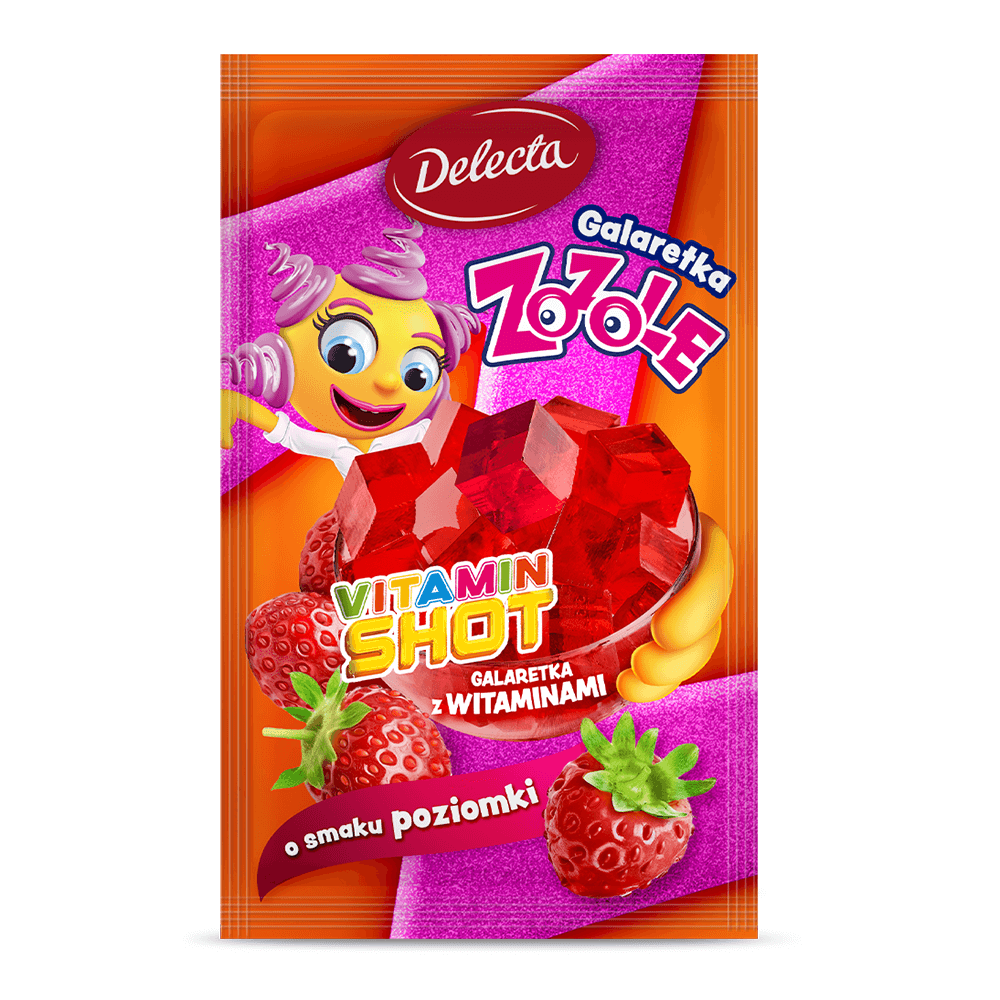DELECTA VITAMIN SHOT Galaretka o smaku poziomkowym ZOZOLE 70 g