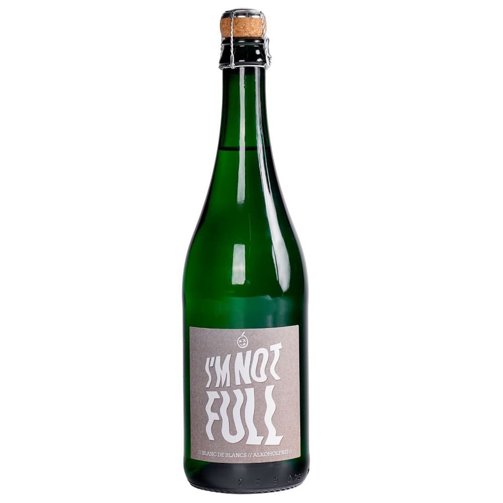 I AM NOT FULL Wino białe musujące Blanc De Blancs bezalkoholowe 750 ml