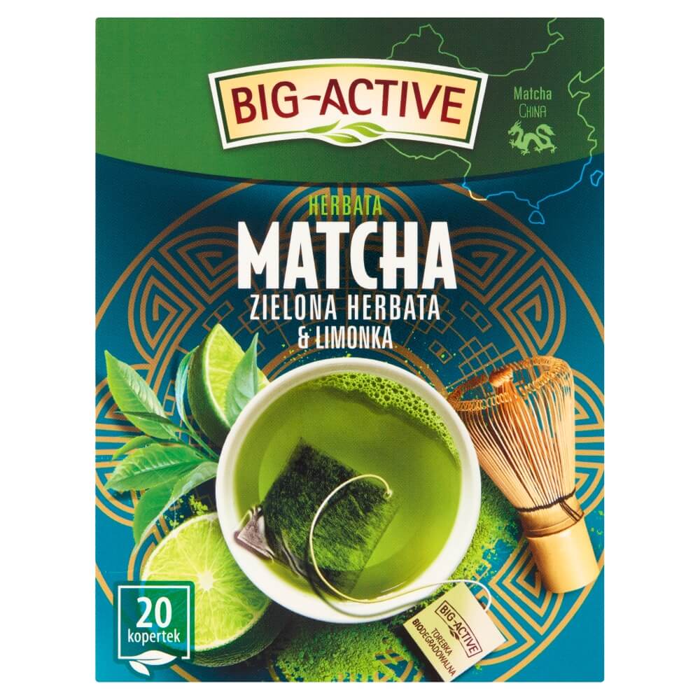 BIG-ACTIVE Herbata matcha zielona z limonką 20 szt. 30 g