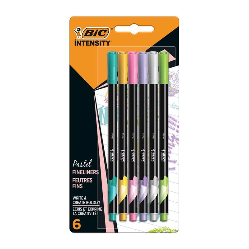 BIC INTENSITY Cienkopisy pastelowe mix kolorów 6 szt.