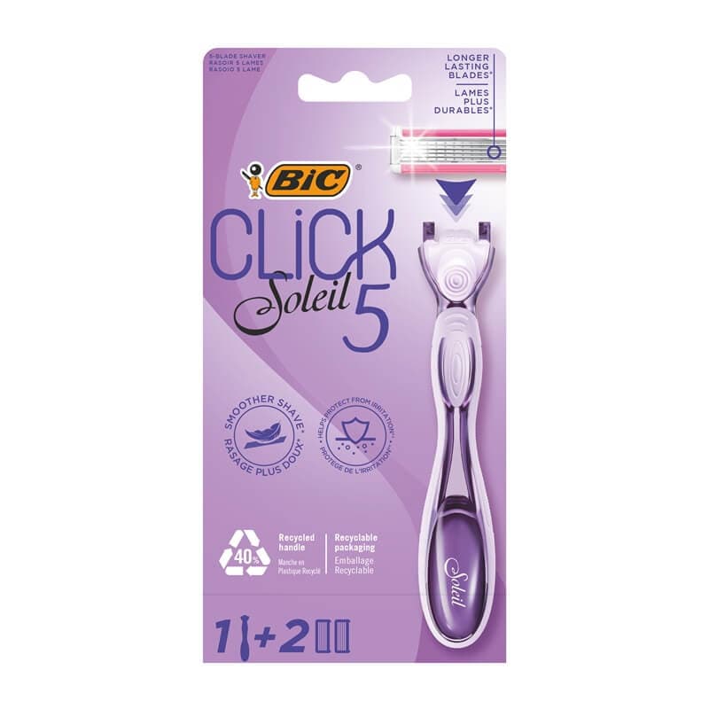 BIC SOLEIL CLICK 5 Maszynka do golenia dla kobiet + 2 szt. ostrzy wymiennych