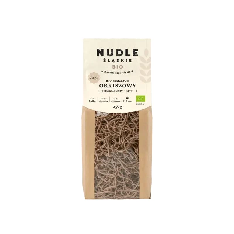 NUDLE ŚLĄSKIE Makaron orkiszowy nitki BIO 250 g