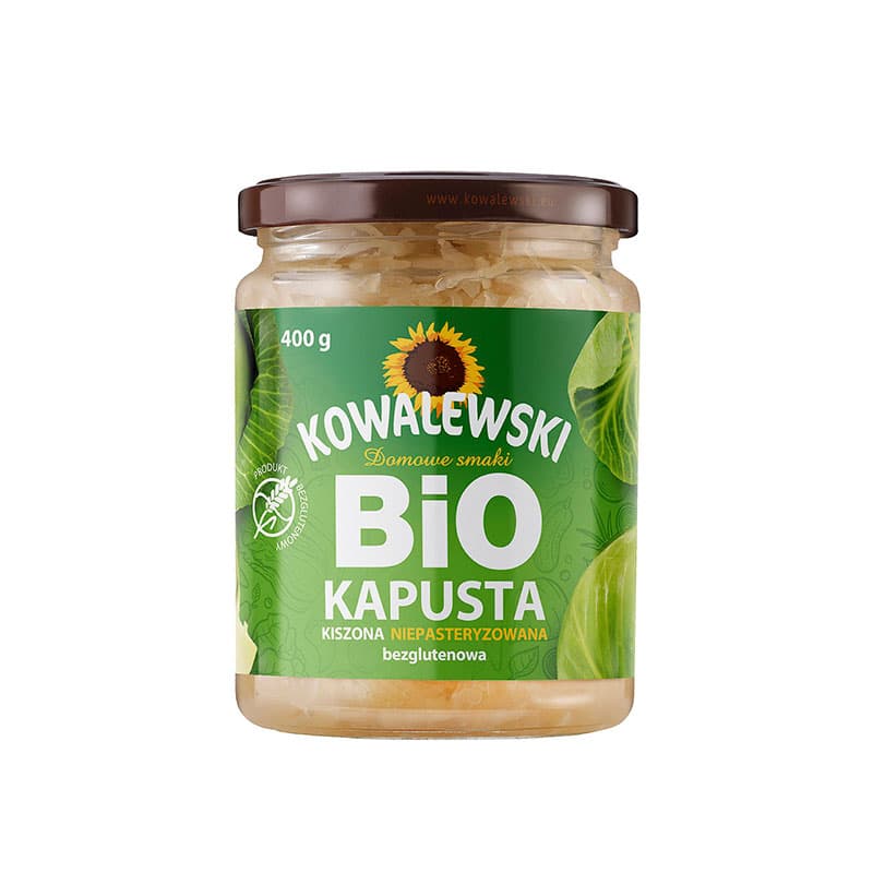 KOWALEWSKI Kapusta kiszona niepasteryzowana bezglutenowa BIO 540 ml