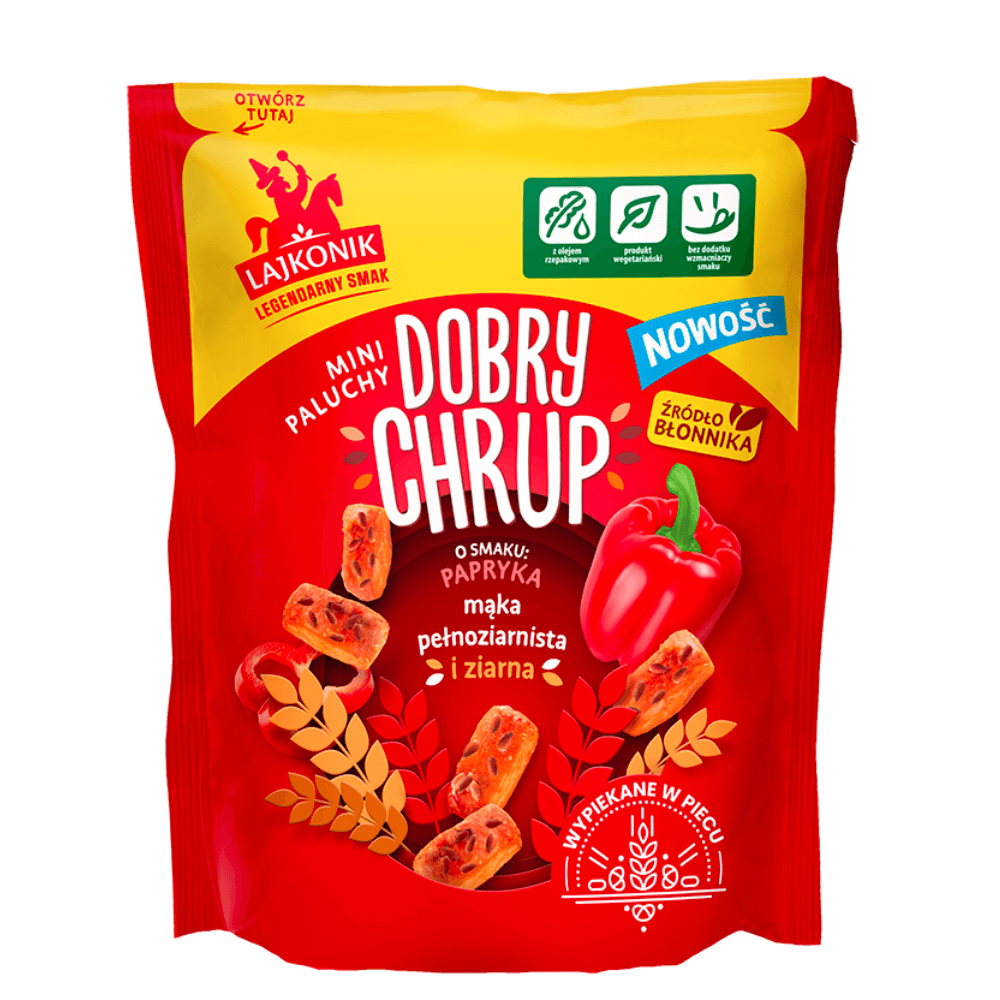 LAJKONIK DOBRY CHRUP Mini paluchy o smaku paprykowym 100 g