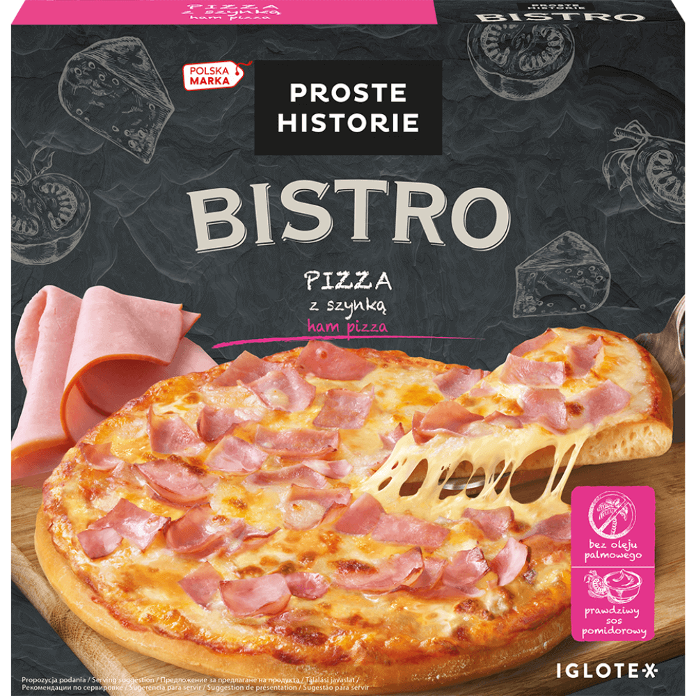 PROSTE HISTORIE BISTRO Pizza z szynką mrożona 415 g