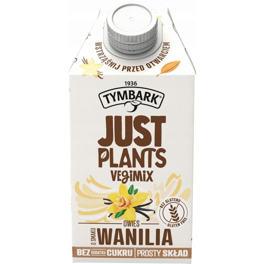 TYMBARK JUST PLANTS Napój owies wanilia VEGE 500 ml
